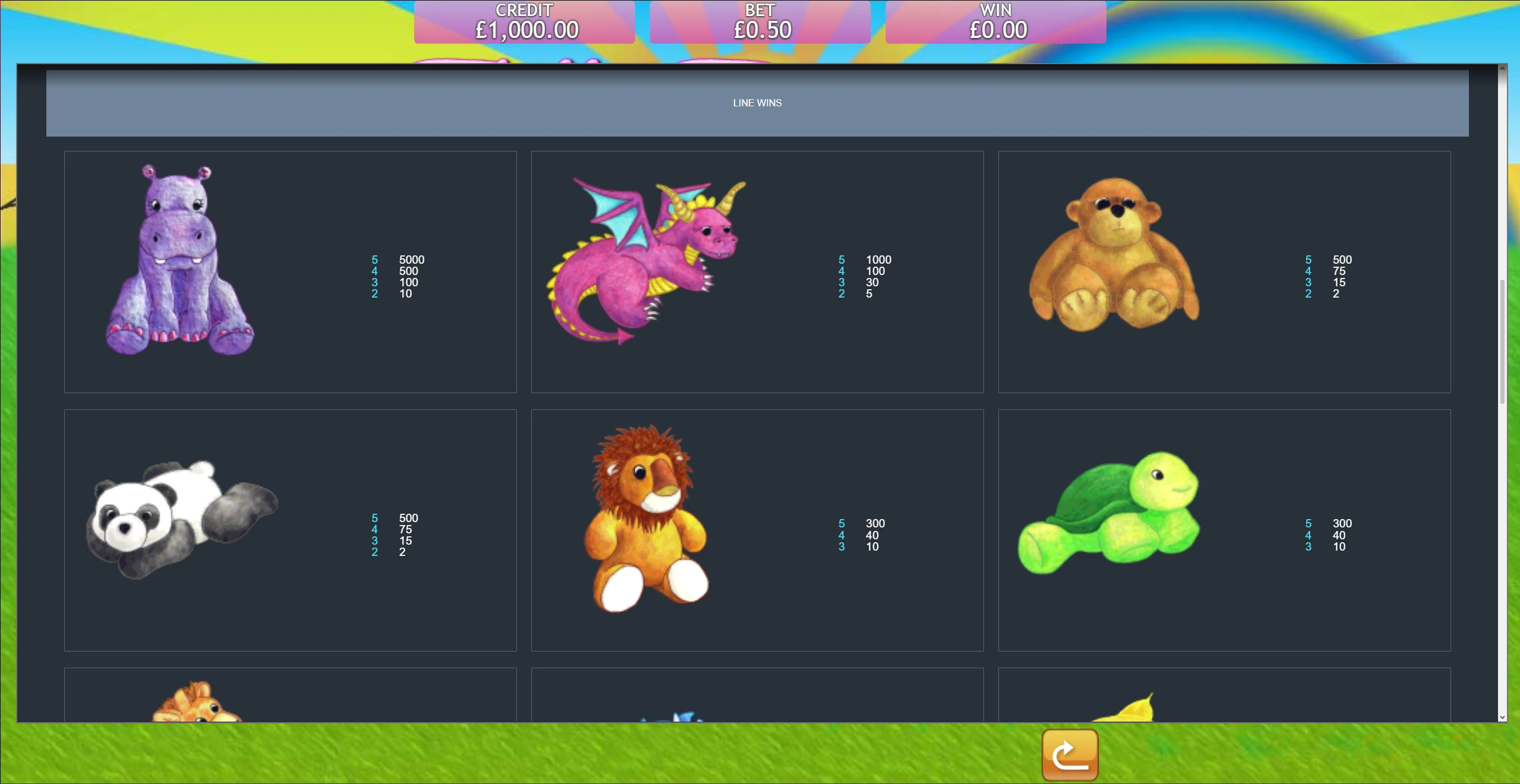 Fluffy Favorites 10 line wins