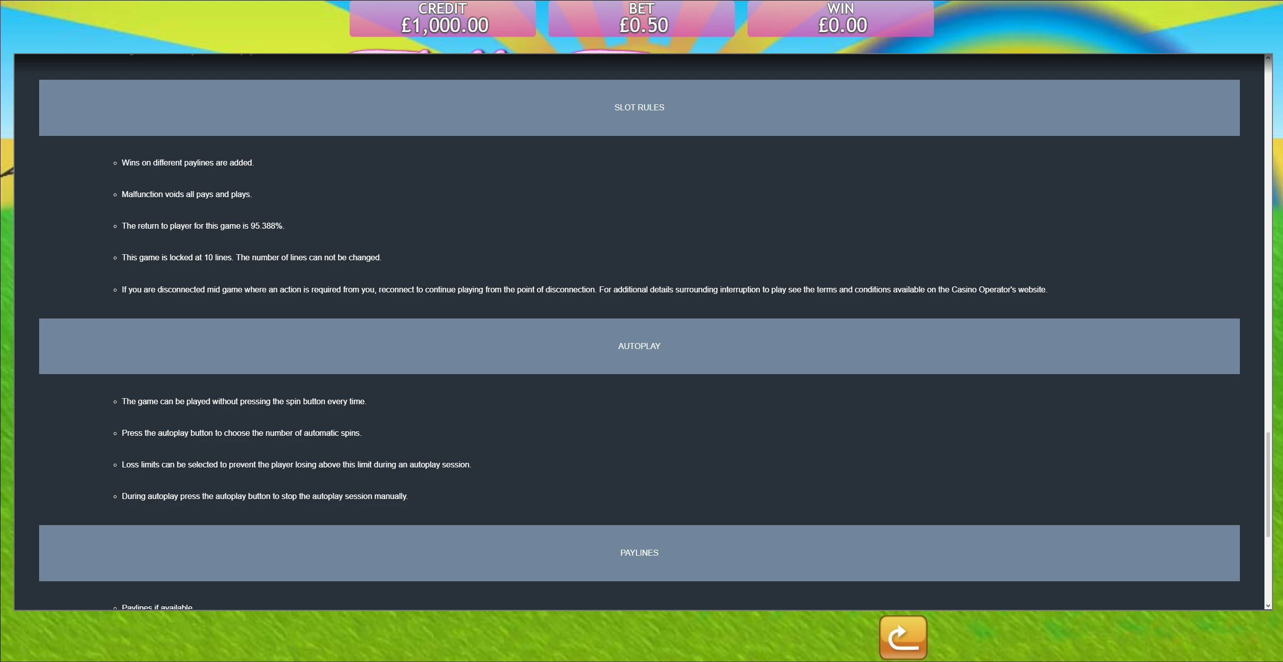 Fluffy Favorites 10 slot rules and autoplay