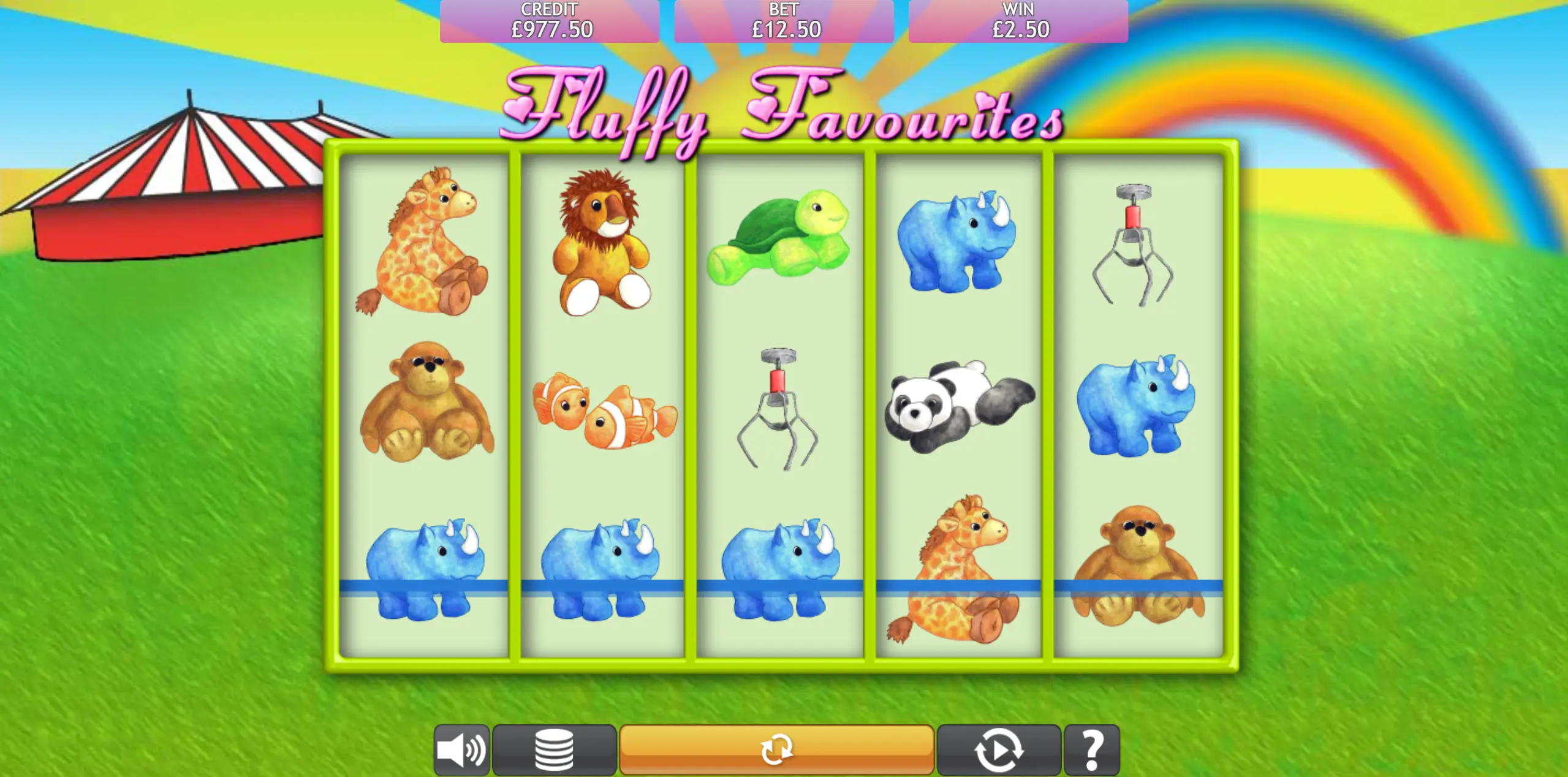 Fluffy Favorites slot demo preview screen