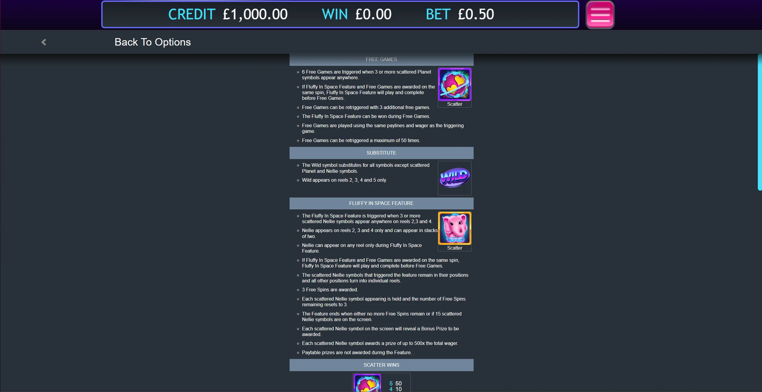 Fluffy in Space hold-and-win and free games