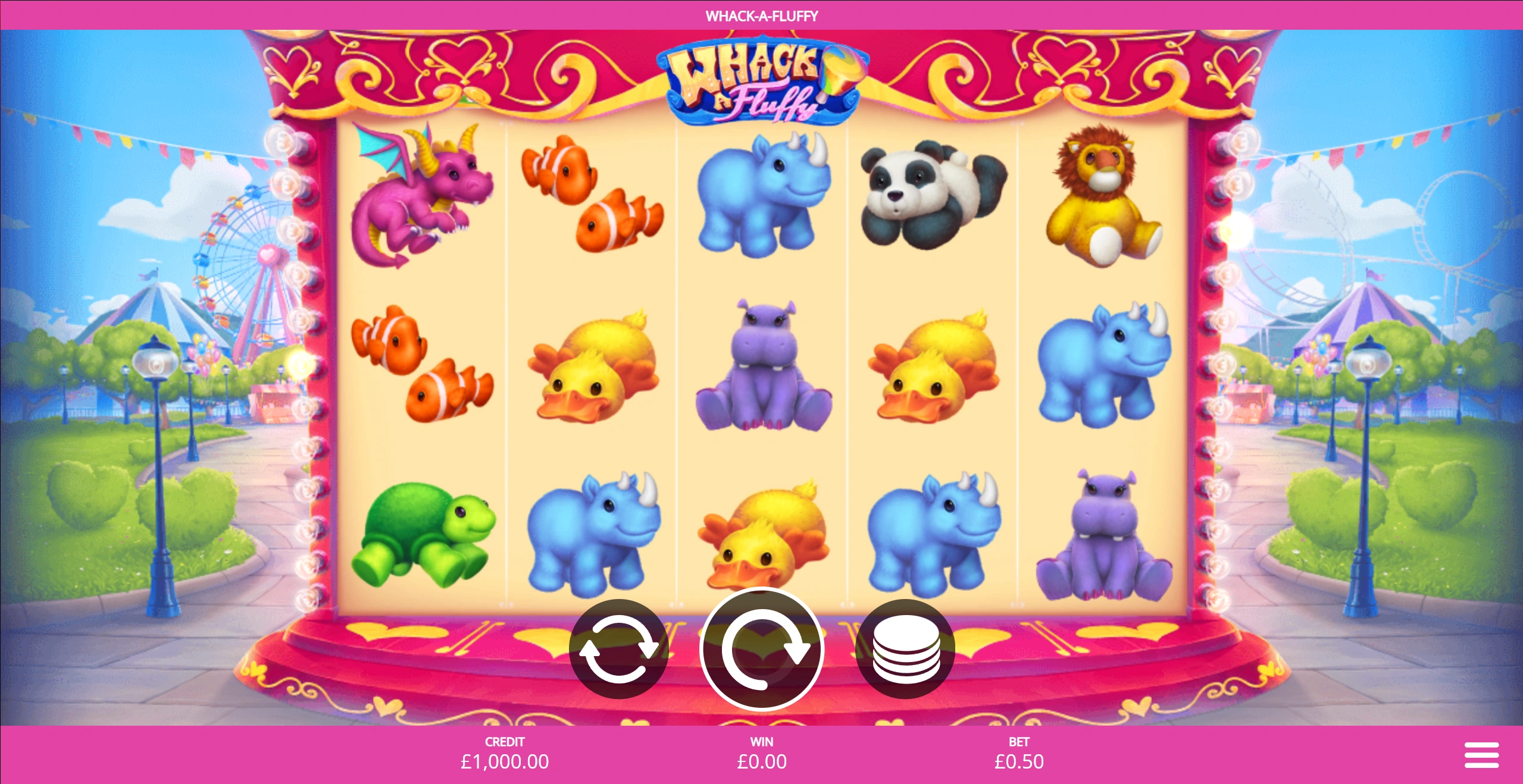 Fluffy Favorites Whack a Fluffy slot reels